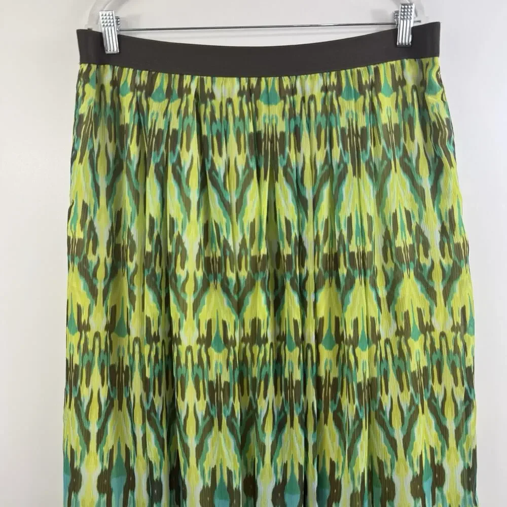 Ruby Rd. Watercolor Ikat Crinkle Maxi Skirt Size 16W Fairycore Elastic Waist